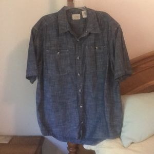 CE Schmidt Blue Short Sleeve Shirt Size Large